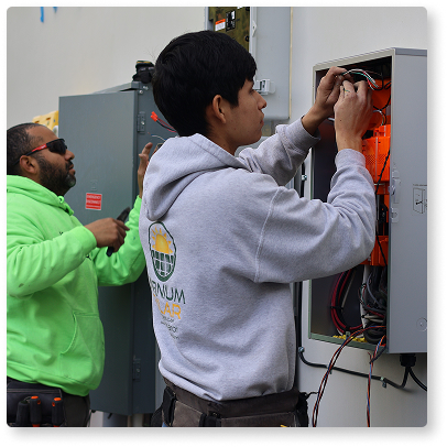 men working on electrical outside