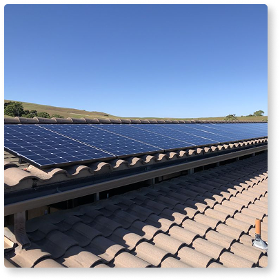 solar installed on a tile roof